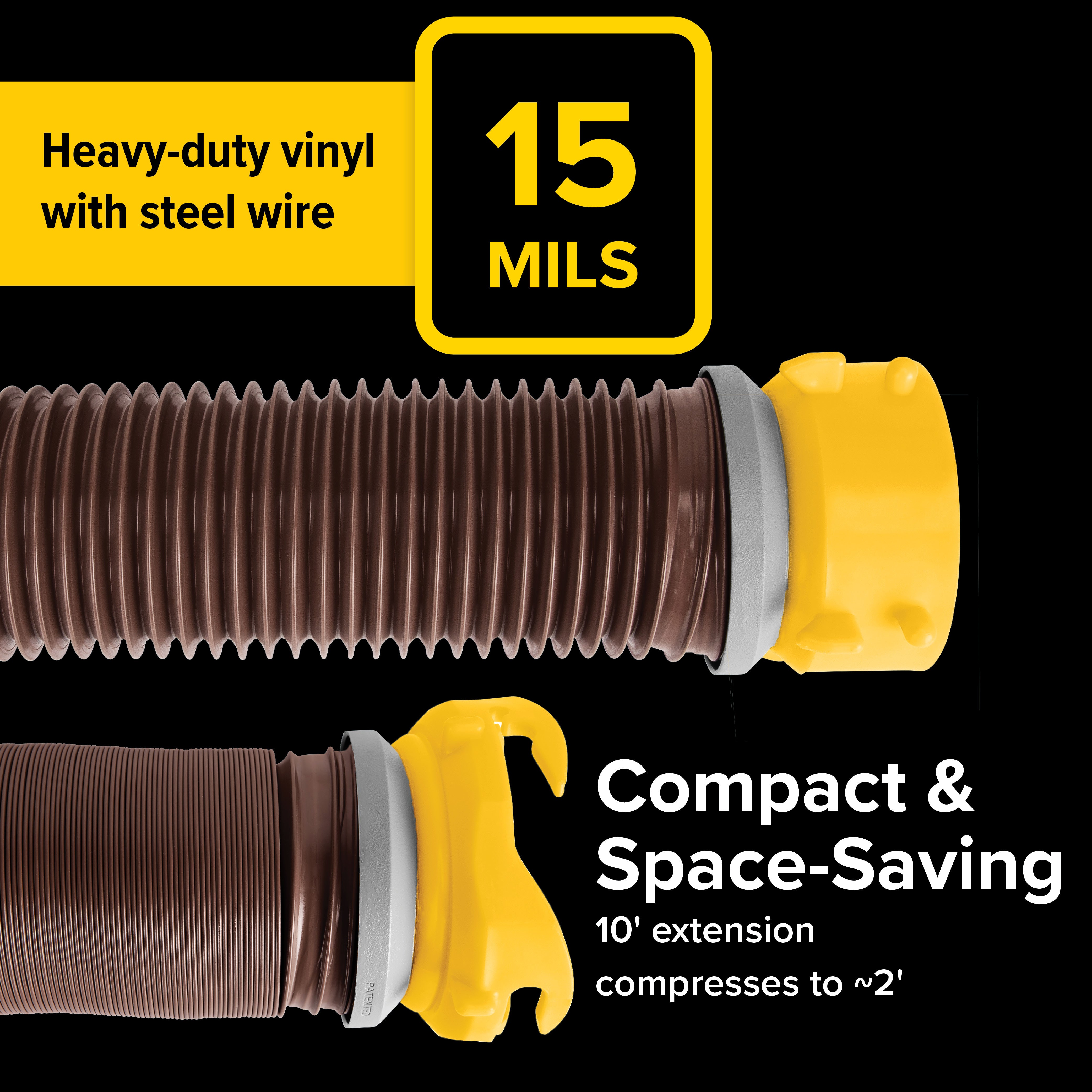 Camco Revolution 10 Ft RV Sewer Hose Kit with Swivel Fittings and Wire Guards - VMInnovations