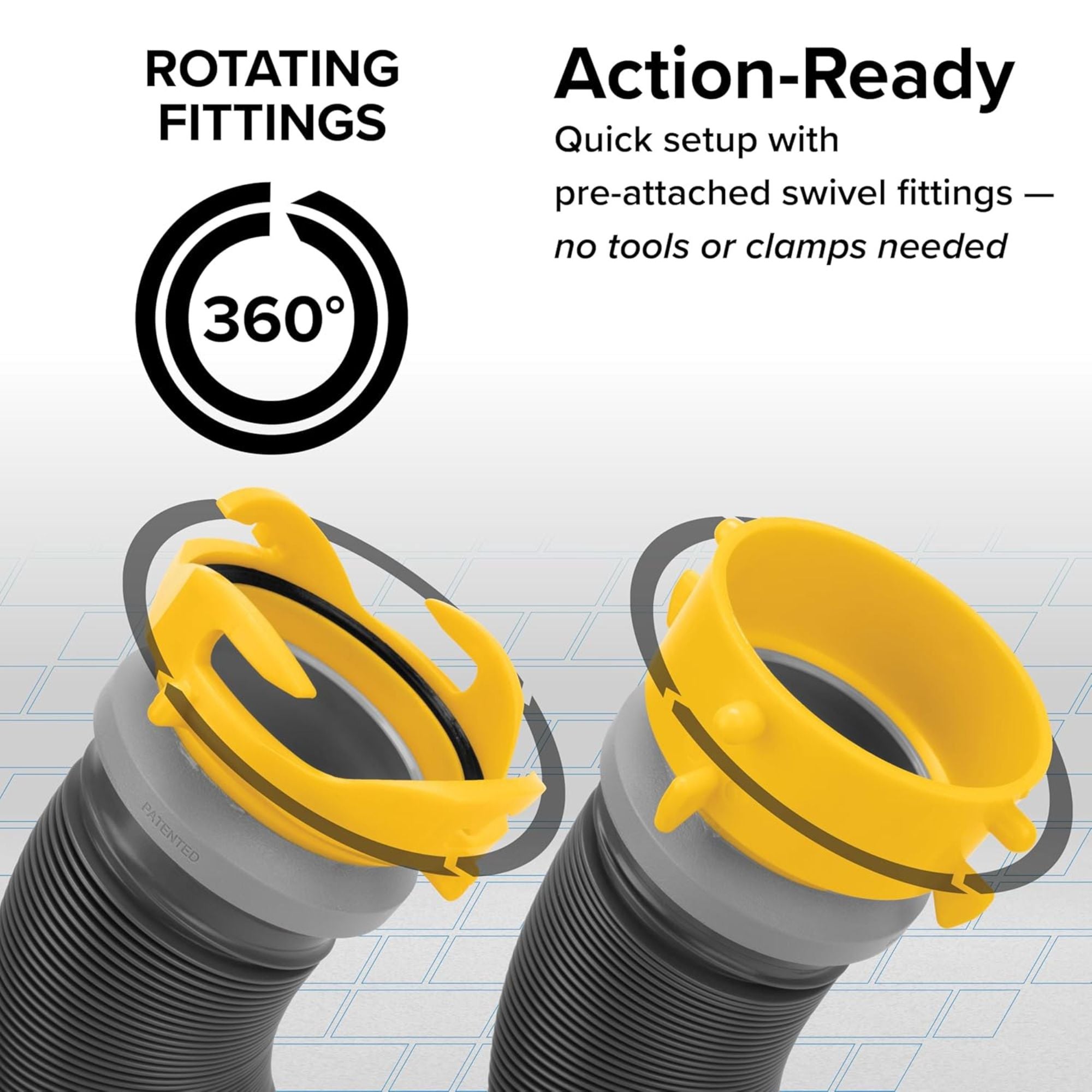 Camco Deluxe 20 Ft RV Sewer Hose Kit with Swivel Fittings and Wye Connector - VMInnovations