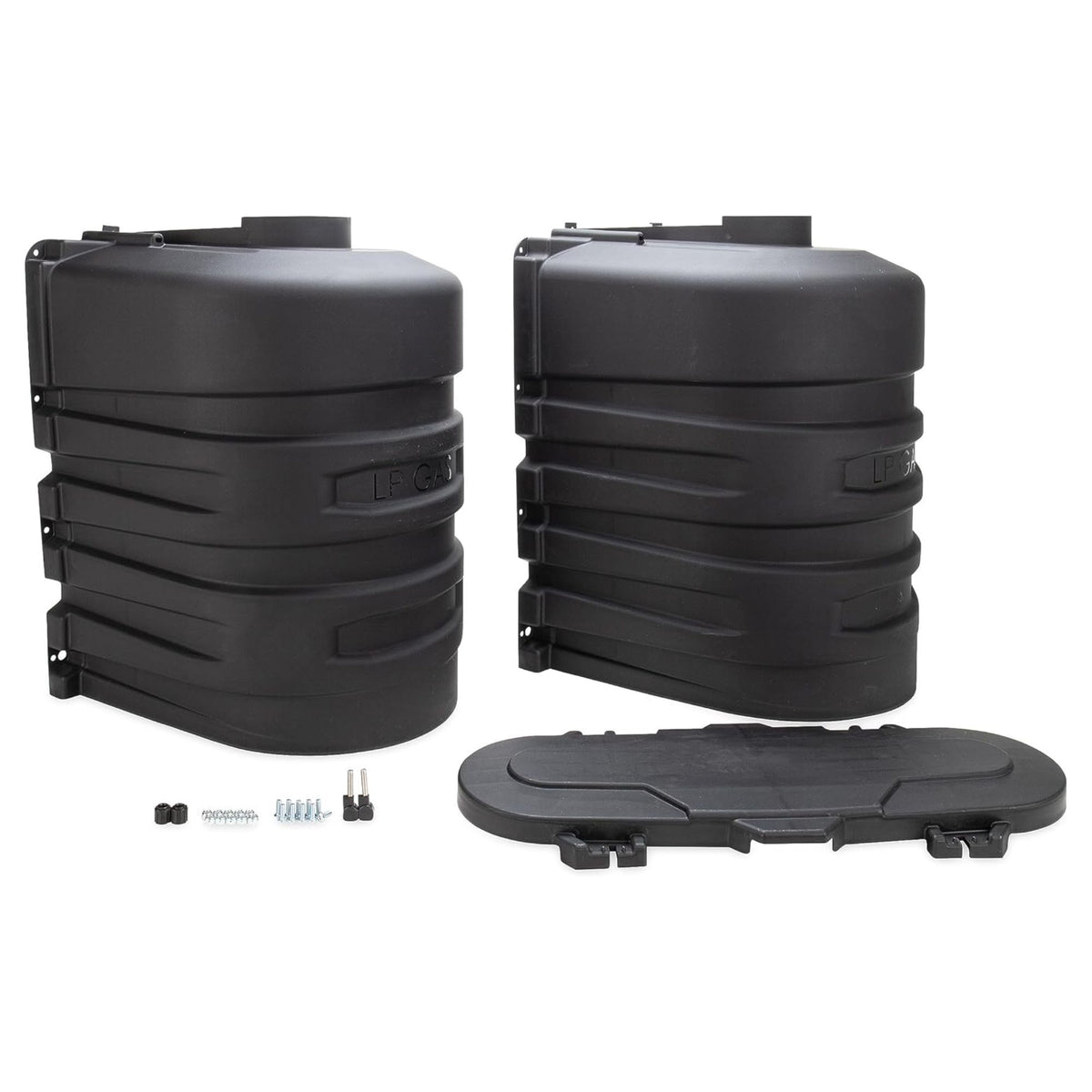 Camco Dual Propane Tank Cover for Campers or RVs, Fits 2 20lb Tanks (Open Box)