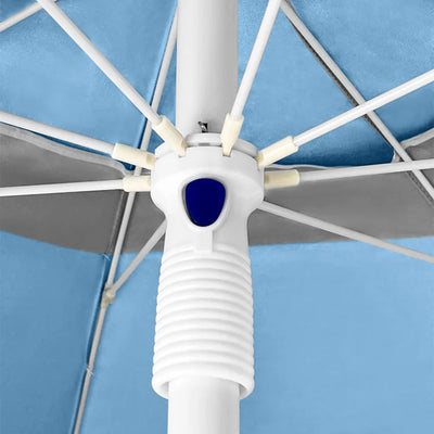Ostrich The Deluxe Umbrella, 7 ft Beach Umbrella with Sand Auger, Light Blue - VMInnovations