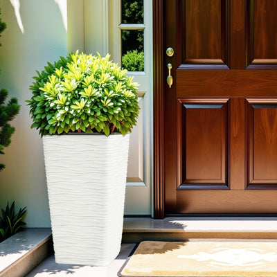 Worth 2 Pack 22" Tall Plastic Square Tapered Planter W Inside Pots, (Open Box)