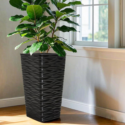 Worth 2 Pack 22" Tall Plastic Square Tapered Planter with Inside Pots (Open Box) - VMInnovations