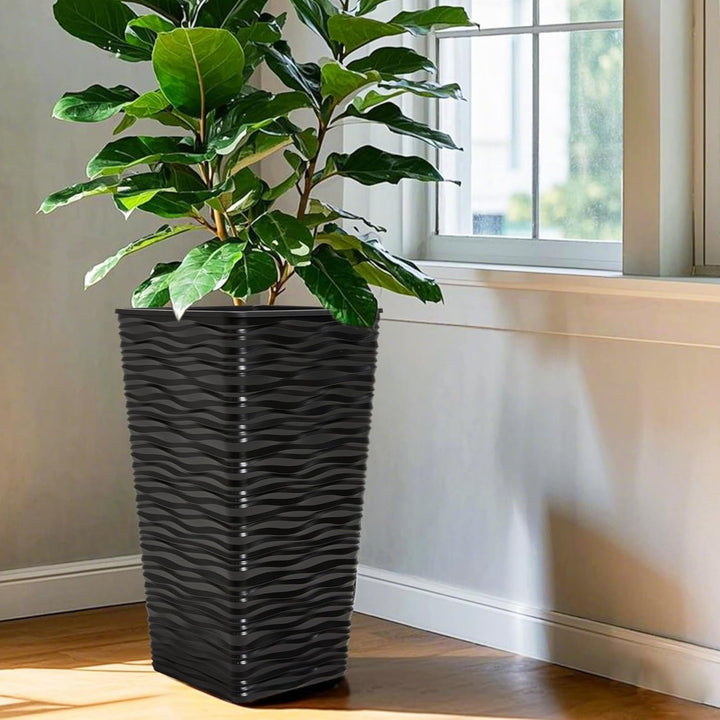 Worth 2 Pack 22" Tall Plastic Square Tapered Planter with Inside Pots (Open Box) - VMInnovations