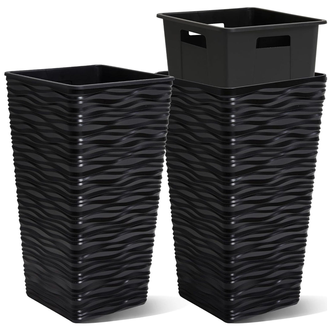 Worth 2 Pack 22" Tall Plastic Square Tapered Planter with Inside Pots (Open Box) - VMInnovations