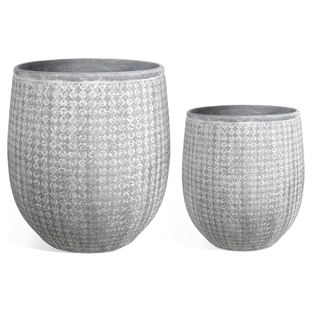 Worth 12" & 14.5" Round Planters, Magnesium Oxide Cement Plant Pots (Open Box)