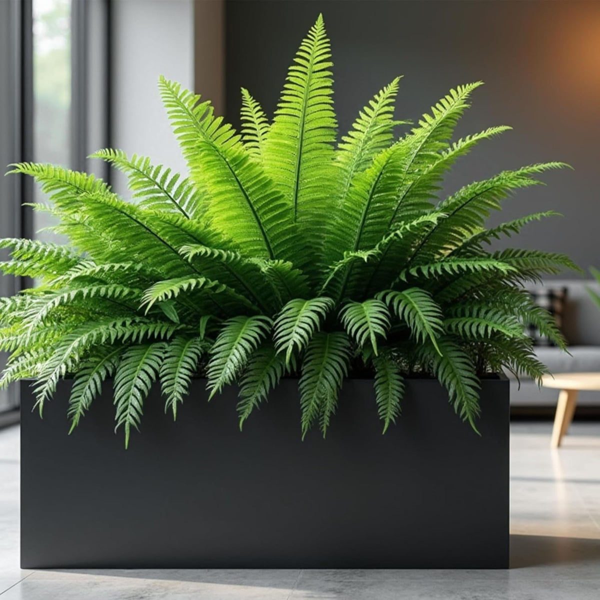Worth Metal Planter w/Insert Plate & Drain Holes, 30" Long, Black (Open Box) - VMInnovations