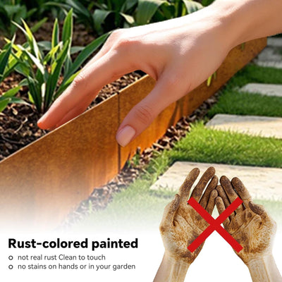 Worth Galvanized Steel Landscape Edging Roll with 8 Stakes, 8" x 25' (Open Box) - VMInnovations