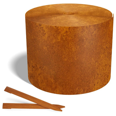 Worth Galvanized Steel Landscape Edging Roll w/16 Stakes, 8" x 50', (Open Box)