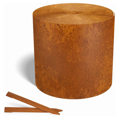 Worth Galvanized Steel Landscape Edging Roll with 16 Stakes, 10" x 50'(Open Box)