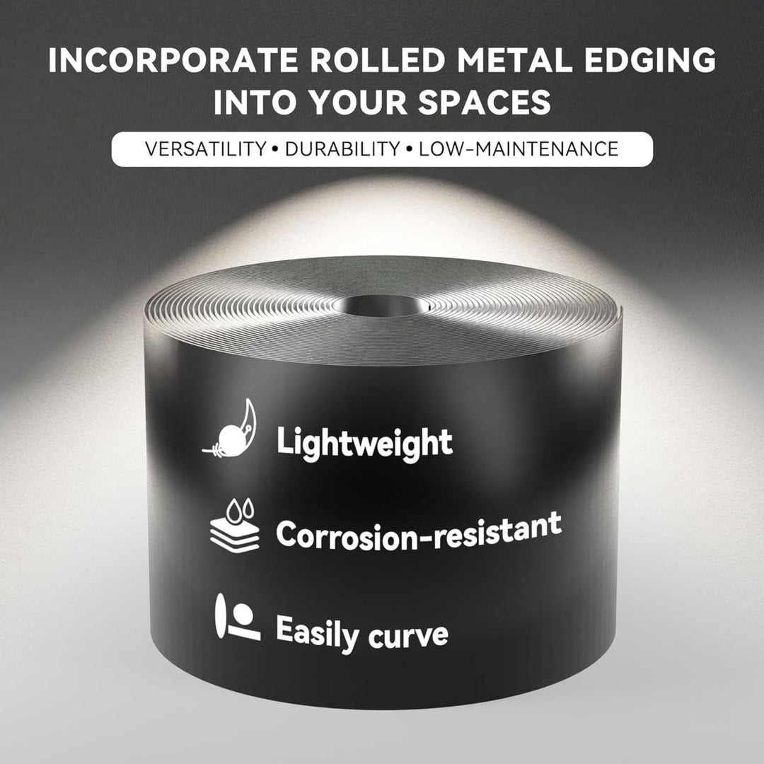 Worth Galvanized Steel Landscape Edging Roll with 8 Stakes, 10" x 25', (Used) - VMInnovations