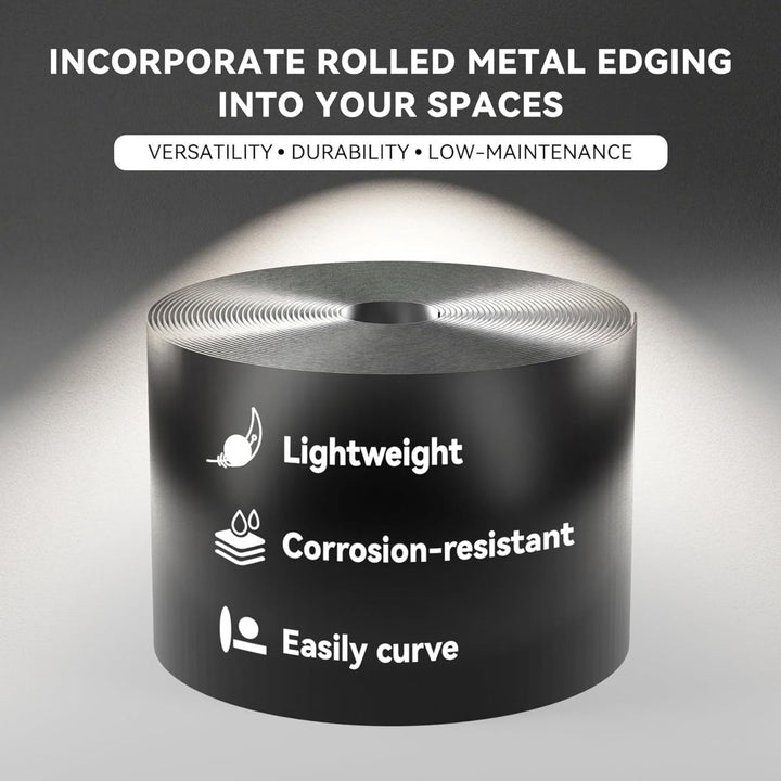 Worth Galvanized Steel Landscape Edging Roll with 8 Stakes, 10" x 25', (Used) - VMInnovations