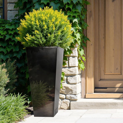 Worth 2 Pack 28" Tall Large Metal Planter, Tapered Steel Flower Pots, (Open Box)