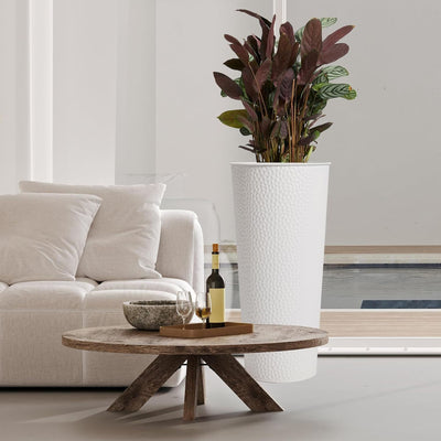 Worth 2 Pack 28" Metal Planter with Inside Pot for Indoors or Outdoors(Open Box)