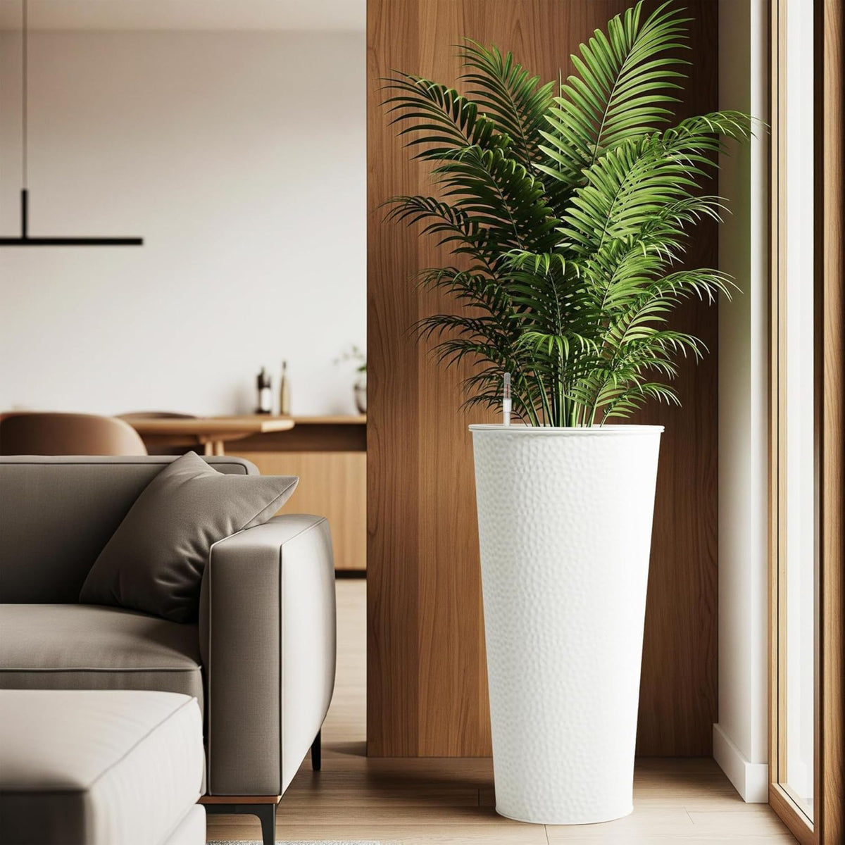 Worth 2 Pack 28" Metal Planter with Inside Pot for Indoors or Outdoors(Open Box)