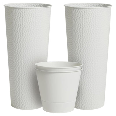 Worth 2 Pack 28" Metal Planter with Inside Pot for Indoors or Outdoors(Open Box)