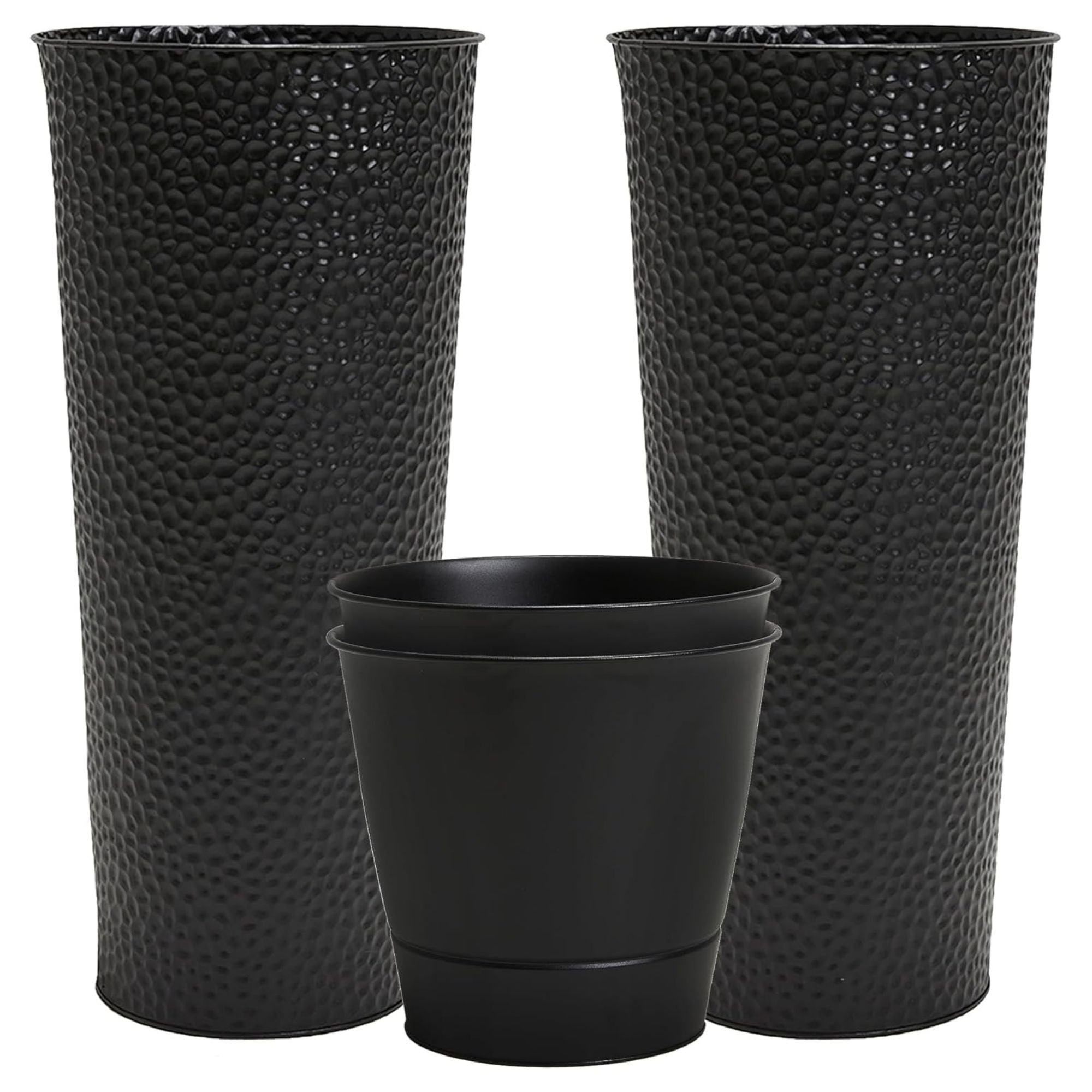 Worth 2 Pack 28" Metal Planter with Inside Pot for Indoors or Outdoors(Open Box)