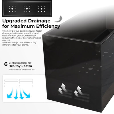 Worth Metal Planter Box with Insert Plate & Drain Holes, 30" Long, (Open Box) - VMInnovations