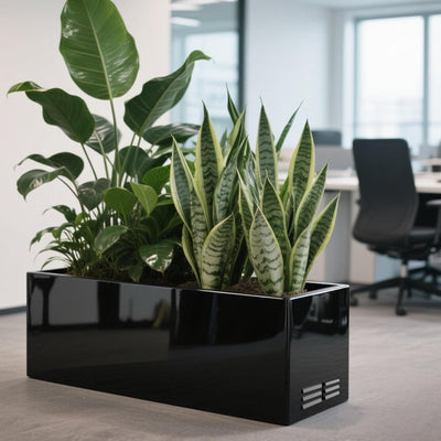 Worth Metal Planter Box with Insert Plate & Drain Holes, 30" Long, (Open Box) - VMInnovations