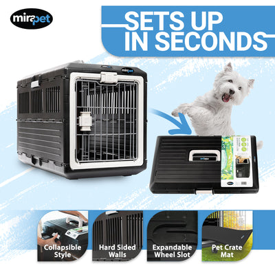 Mirapet Pet Carrier with Pad, Portable Travel Kit for Small Animals (Open Box)