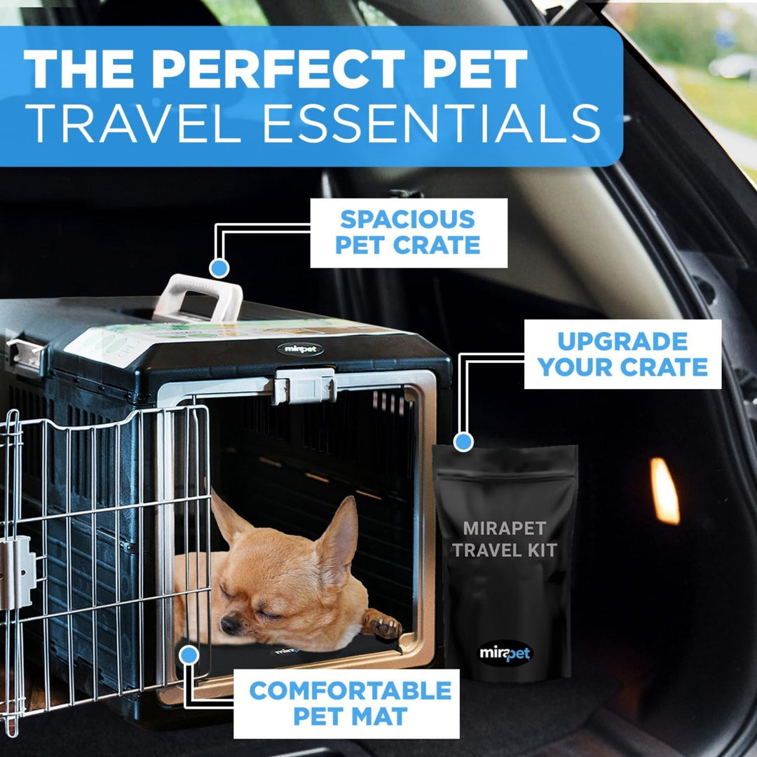 Mirapet Pet Carrier with Pad, Portable Travel Kit for Small Cats or Dogs, 21" - VMInnovations