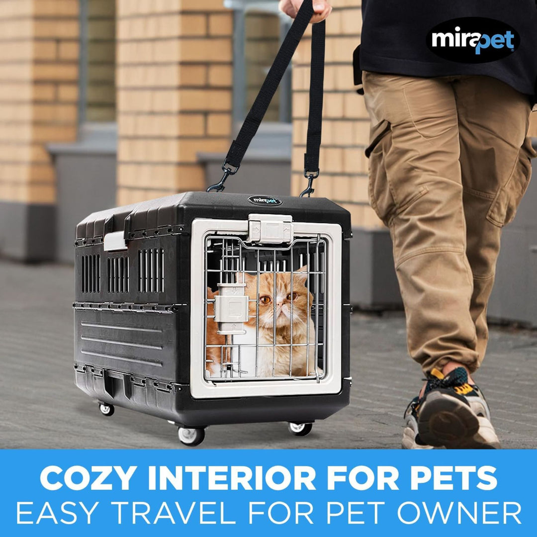 Mirapet Pet Carrier with Pad, Portable Travel Kit for Small Cats or Dogs, 21" - VMInnovations