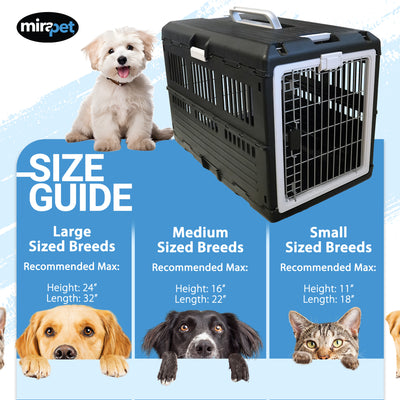 Mirapet Pet Carrier, Collapsible Portable Dog Crate for Large DogsCats(Open Box)