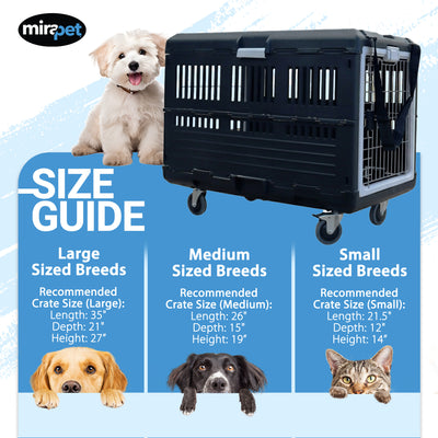 Mirapet Collapsible Pet Carrier & Crate for Large Dogs & Cats w/ Travel Kit, 35"