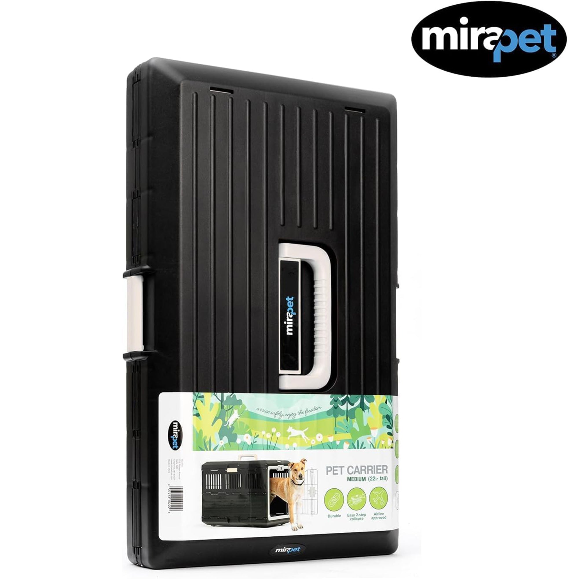 Mirapet Collapsible Pet Carrier & Crate for Large Dogs & Cats w/ Travel Kit, 35"