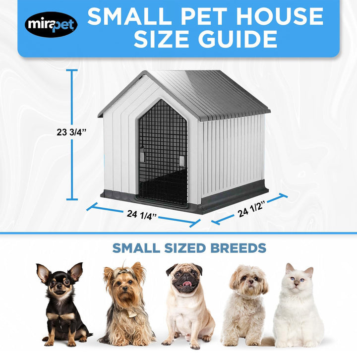 MiraPet Dog House, Indoor or Outdoor Durable Plastic Waterproof Shelter, Large - VMInnovations