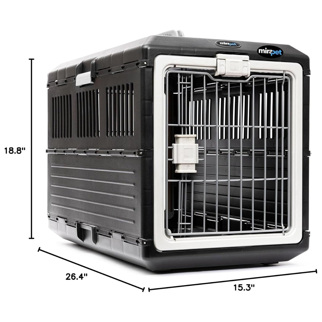 Mirapet Pet Carrier, Collapsible Portable Kennel for Medium Cats or Dogs, 26" - VMInnovations