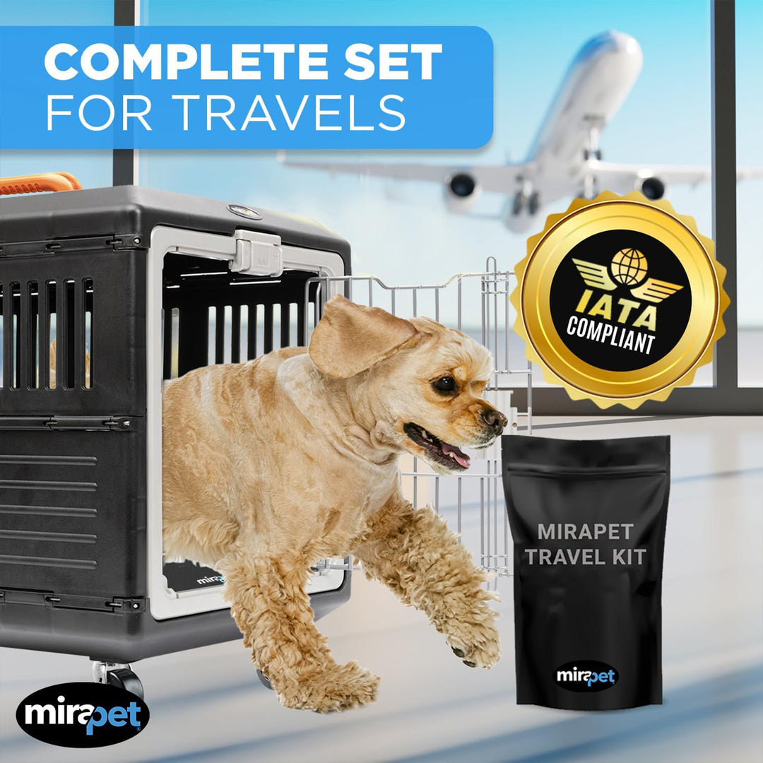 Mirapet Pet Carrier with Pad, Portable Travel Kit for Medium Cats or Dogs, 26" - VMInnovations