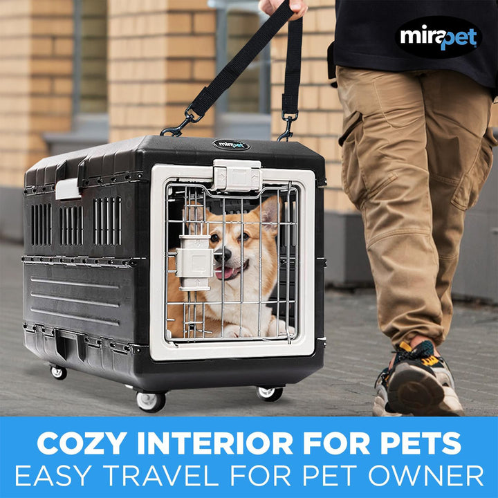 Mirapet Pet Carrier with Pad, Portable Travel Kit for Medium Cats or Dogs, 26" - VMInnovations
