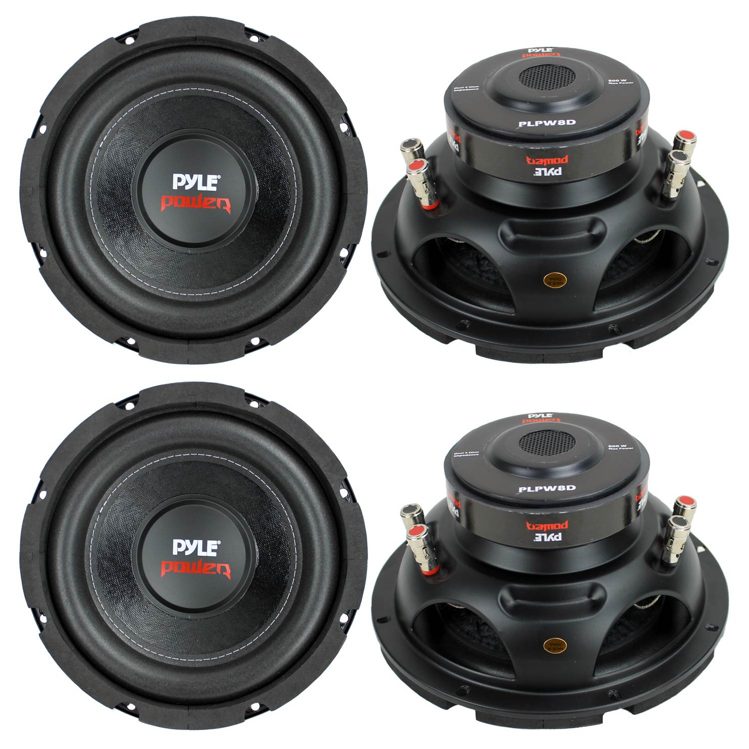 PYLE PLPW8D 8" 1600W Car Audio Subwoofers Subs Woofers Stereo DVC 4-Ohm - VMInnovations