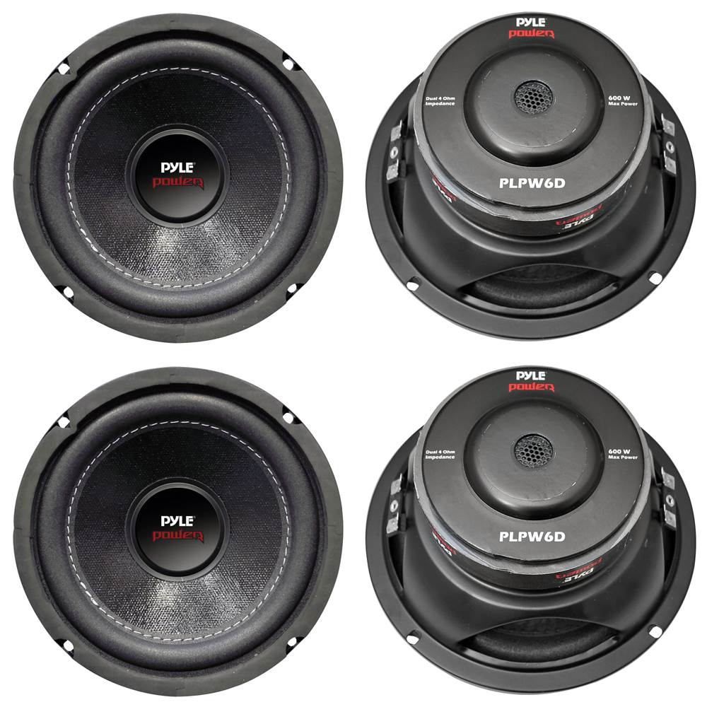 PYLE PLPW6D 6" 2400W Car Audio Subwoofers Subs Woofers DVC Stereo 4-Ohm - VMInnovations