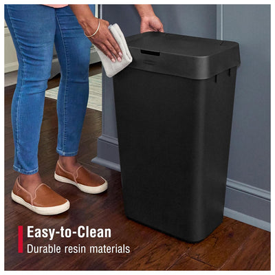 Rubbermaid Touch-Top Kitchen Trash Can Storage with Lid, 12.2 Gal, Black, 2 Pack - VMInnovations