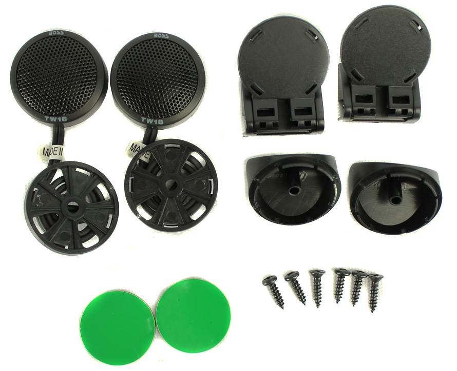 2) BOSS TW18 .5" 200W Micro Dome Car Audio Tweeters Swivel/Surf/Angle Mount