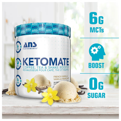 ANS Performance Ketomate Coffee Creamer with MCT Oil Powder, French Vanilla