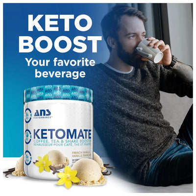 ANS Performance Ketomate Coffee Creamer with MCT Oil Powder, French Vanilla