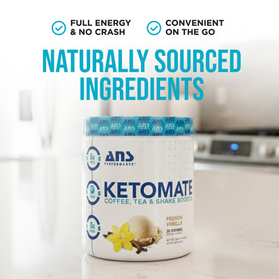 ANS Performance Ketomate Coffee Creamer with MCT Oil Powder, French Vanilla