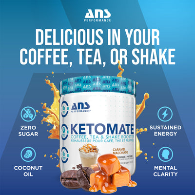 ANS Performance Ketomate Coffee Creamer with MCT Oil Powder, Carmel Macchiato