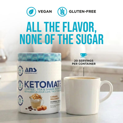 ANS Performance Ketomate Coffee Creamer with MCT Oil Powder, Carmel Macchiato