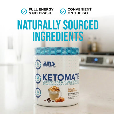 ANS Performance Ketomate Coffee Creamer with MCT Oil Powder, Carmel Macchiato