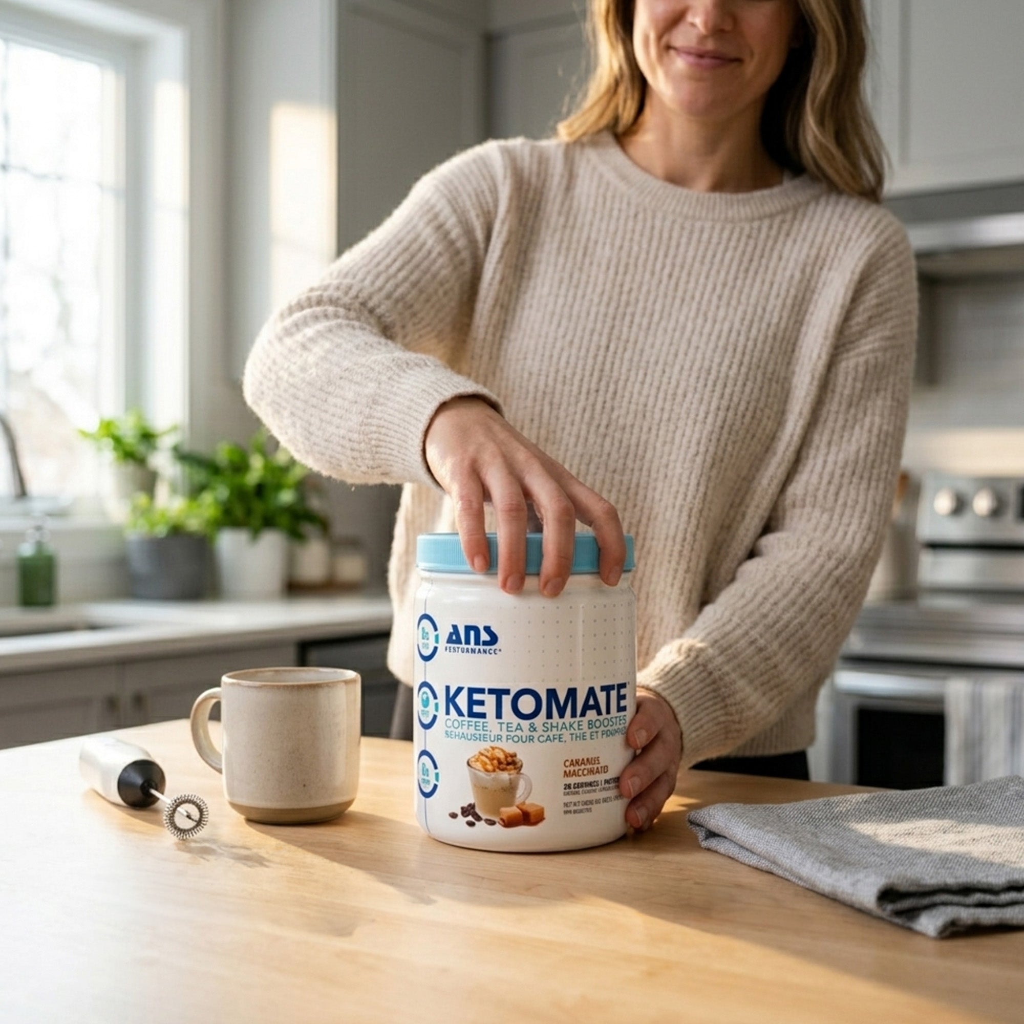 ANS Performance Ketomate Coffee Creamer with MCT Oil Powder, Carmel Macchiato