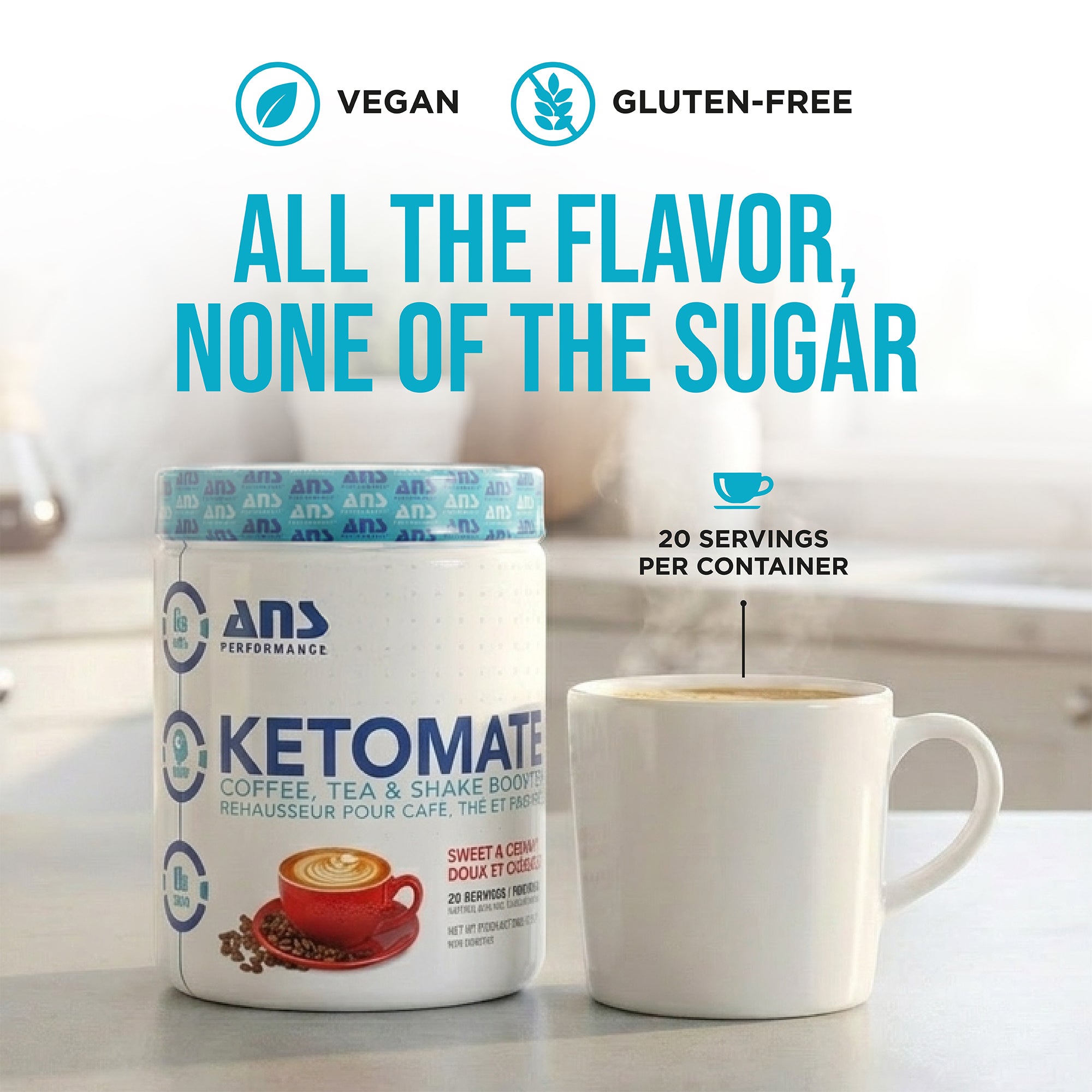 ANS Performance Ketomate Coffee Creamer with MCT Oil Powder, Sweet and Creamy