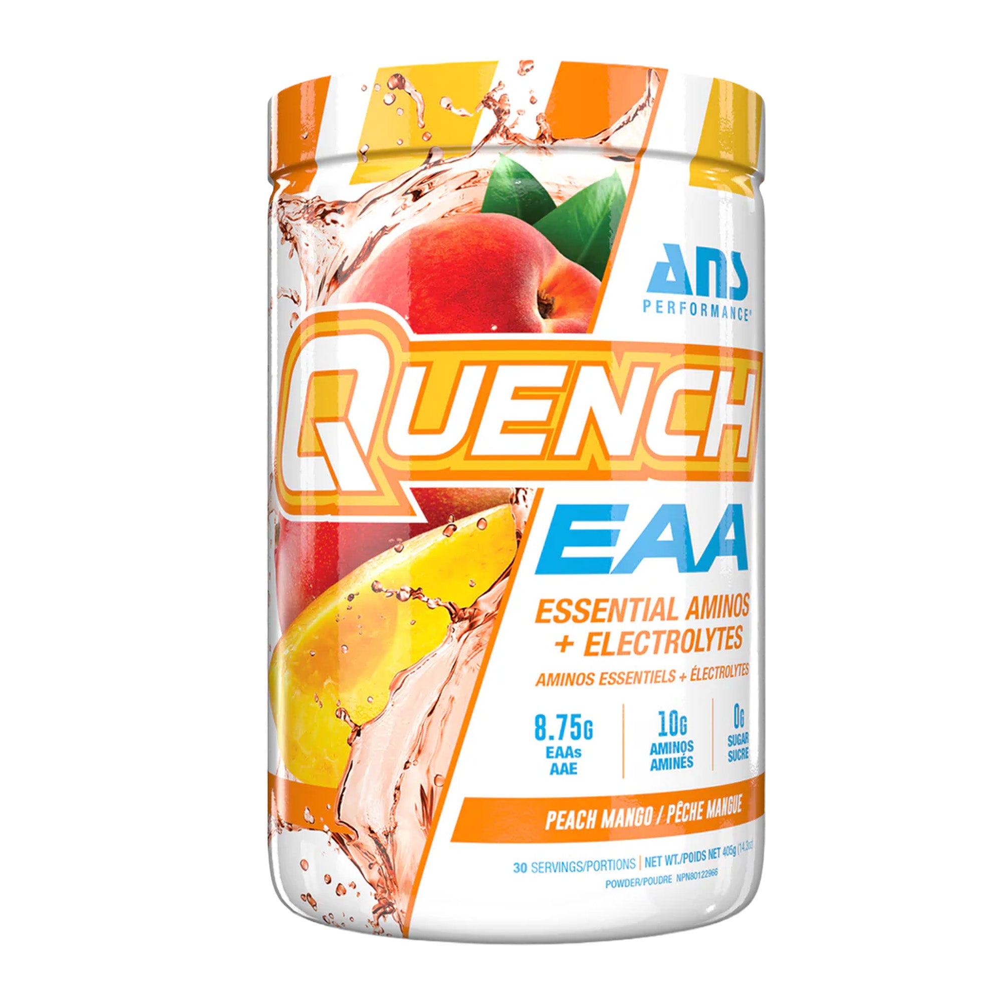 ANS Performance Quench EAA Hydration Drink Mix with Electrolytes, Peach Mango