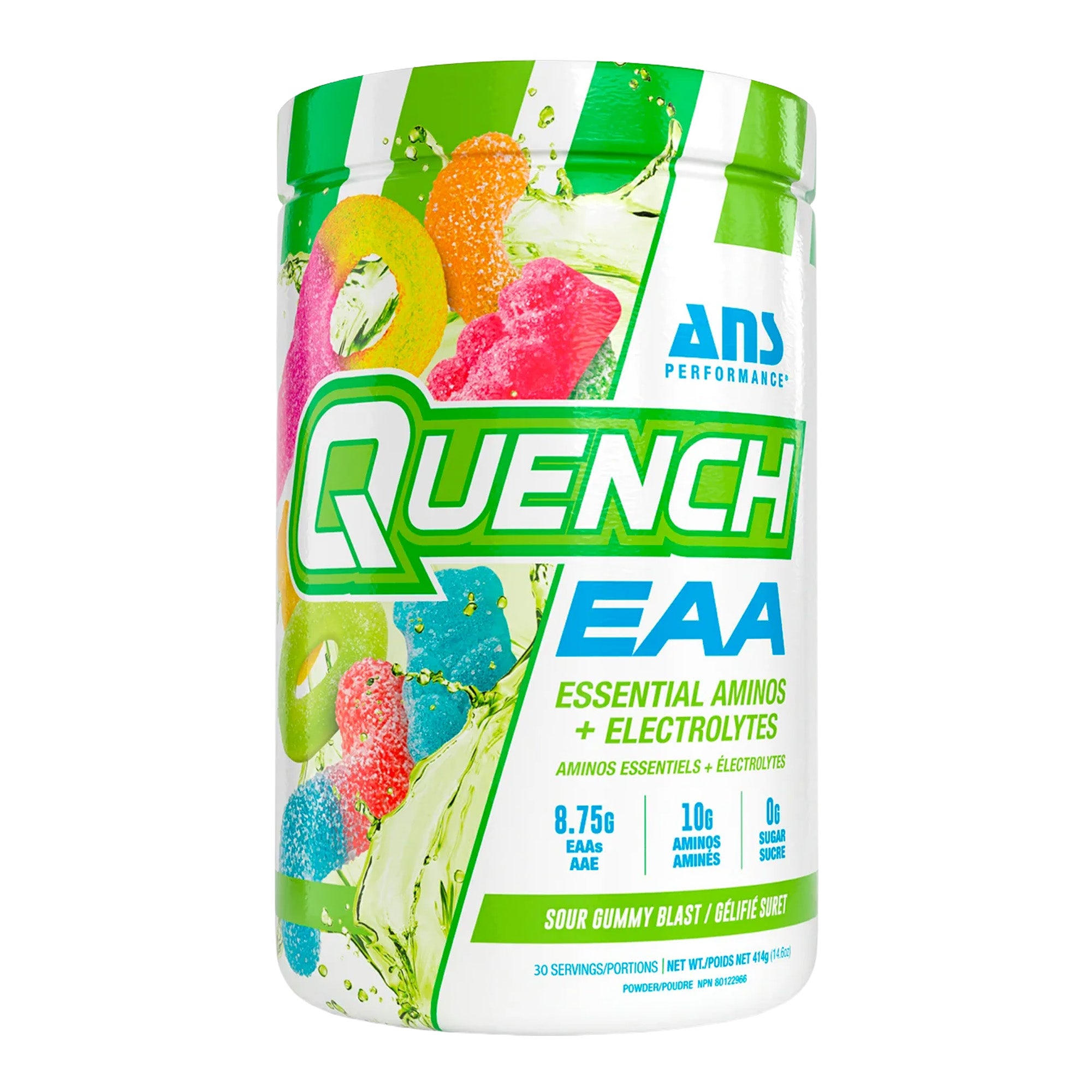 ANS Performance Quench EAA Hydration Drink Mix with Electrolytes, Sour Gummy
