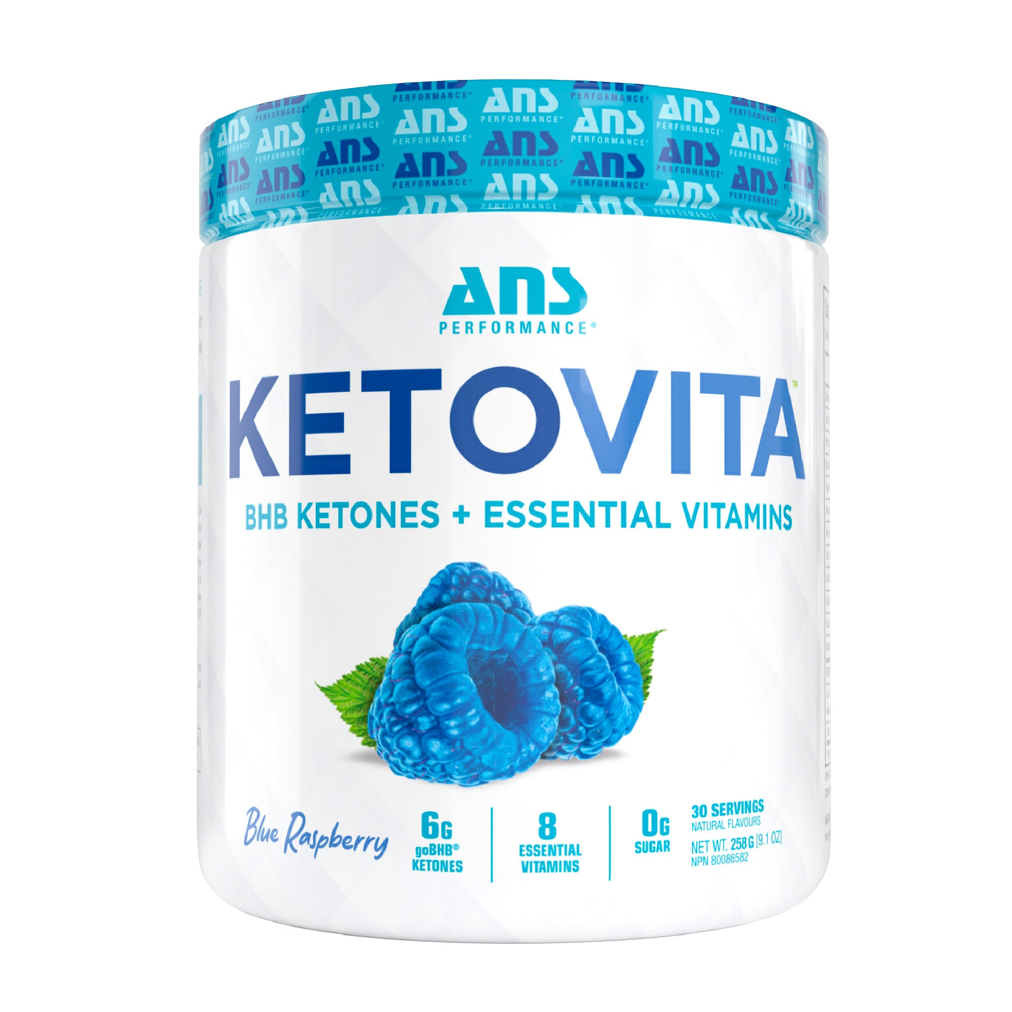 ANS Performance Ketovita Supplement Drink Powder, 30 Servings, Blue Raspberry
