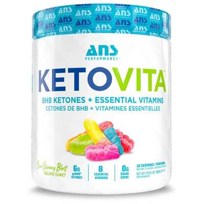 ANS Performance Ketovita Supplement Drink Powder with 30 Servings, Sour Gummy