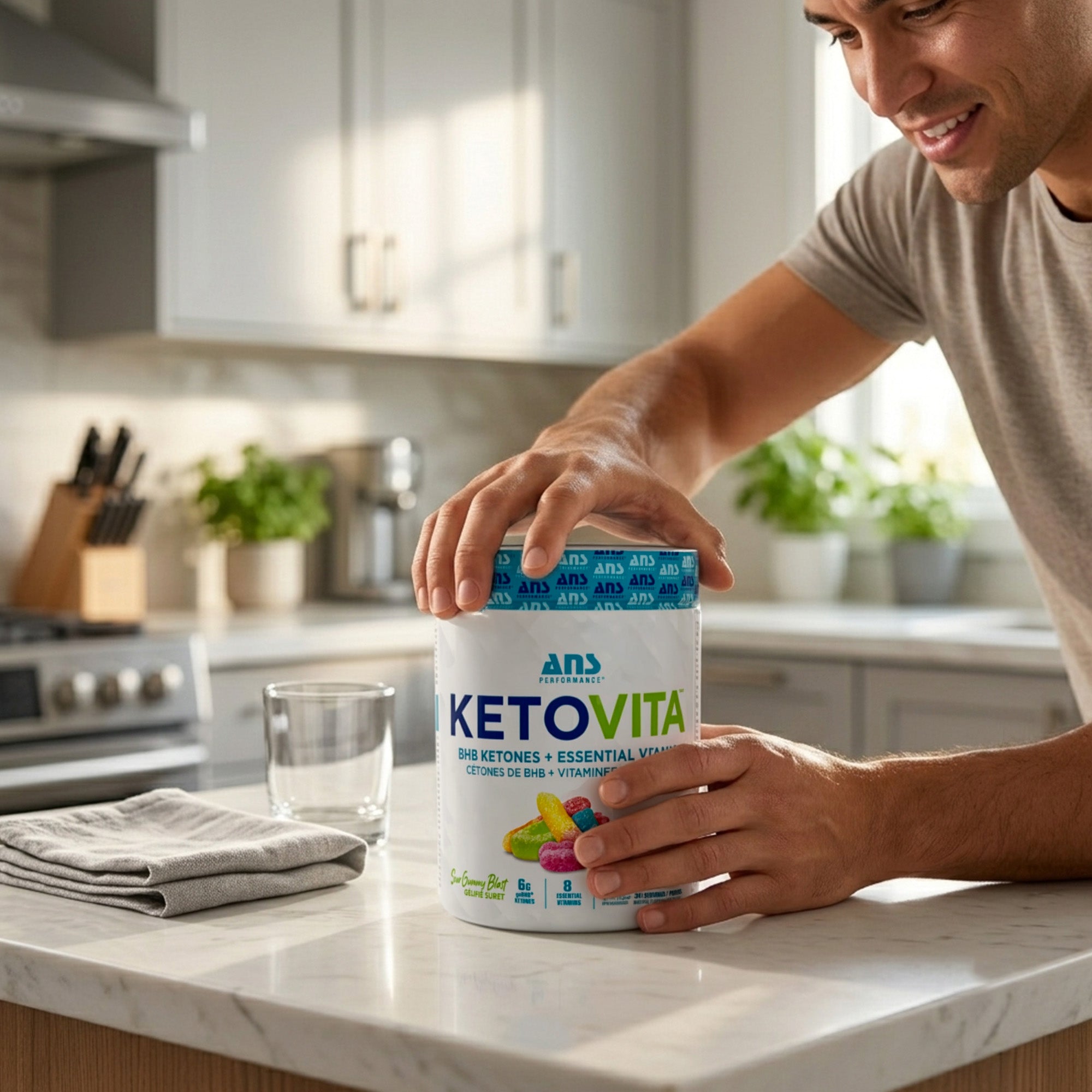 ANS Performance Ketovita Supplement Drink Powder with 30 Servings, Sour Gummy
