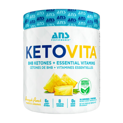 ANS Performance Ketovita Supplement Drink Powder, 30 Servings, Pineapple Punch
